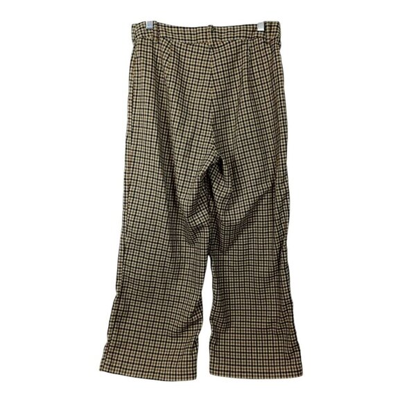 Who What Wear Womens Size 2 High Rise Plaid Cropped Wide Leg Stretch Pants Brown - Picture 2 of 11